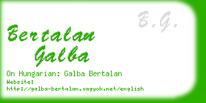 bertalan galba business card